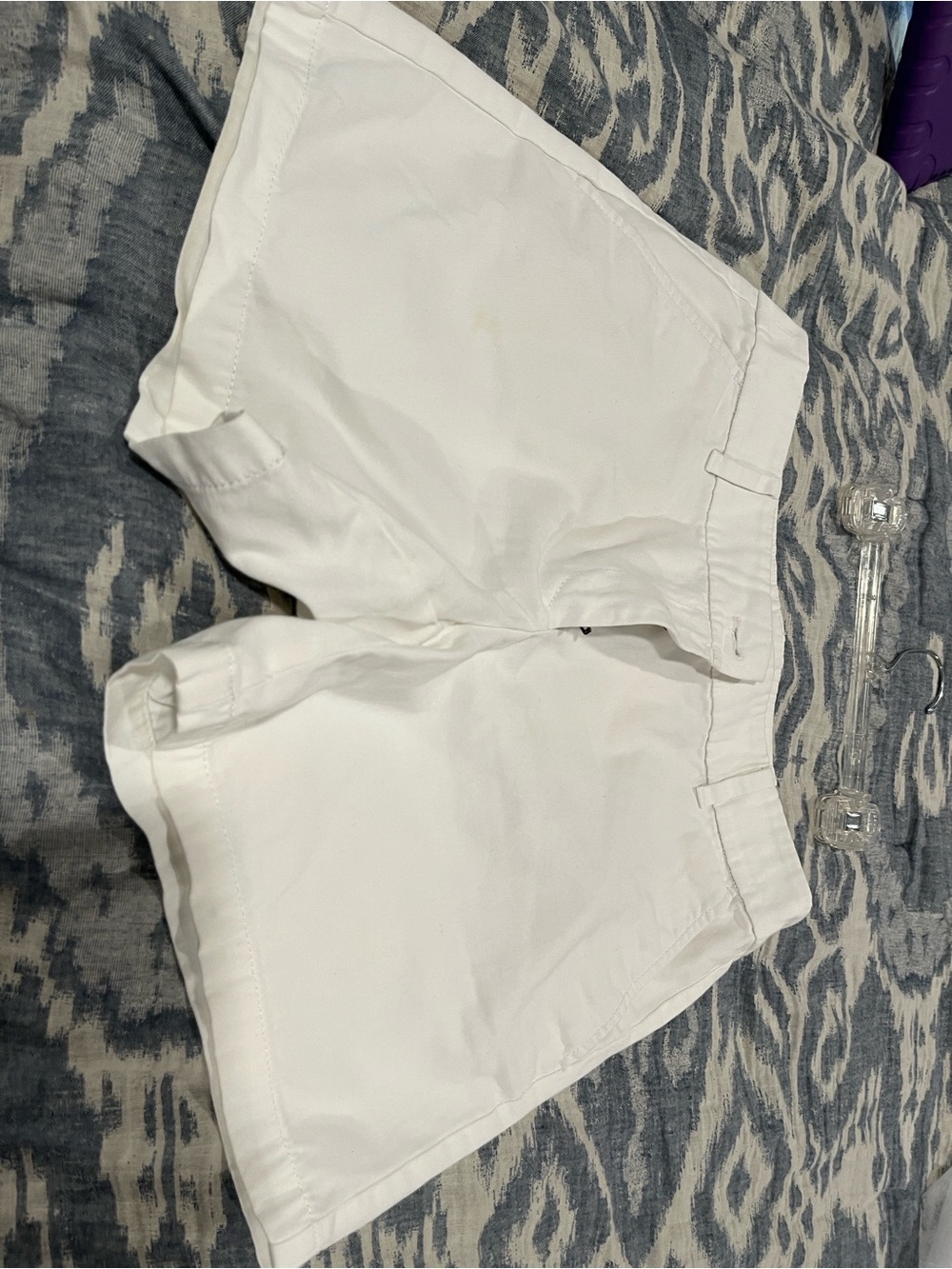 LOFT Cream-Colored Mid Rise Bermuda Shorts